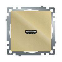 Розетка HDMI 2.1, Type A (механизм), STEKKER, GLS00-7118-08, серия Катрин, золото