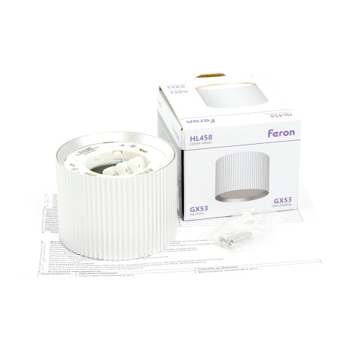 Светильник потолочный Feron HL458  Barrel ARIA 12W, 230V, GX53, серебро фото 9