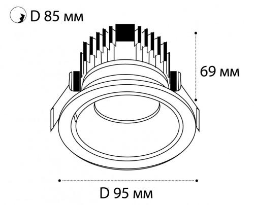 IT02-008 white светильник встраиваемый фото 2
