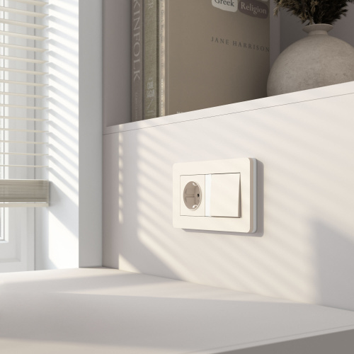 Рамка из поликарбоната на 2 поста Split айвори/белый, soft-touch W0023066 фото 7