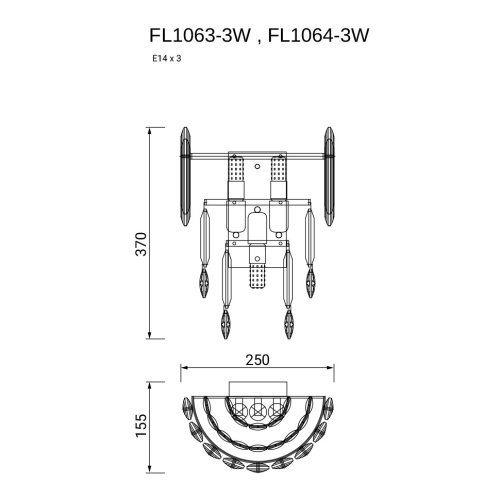 Бра Constancia Chrome FL1064-3W фото 3