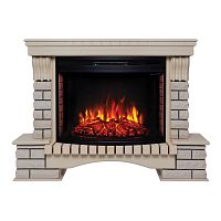 Каминокомплект COUNTRY/БРУКЛИН Бежевый дуб с очагом Электроочаг FIRESPACE/ФАЕРСПЕЙС 33