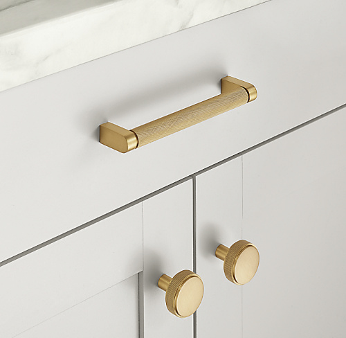 Ручка-скоба Lambeth Knurled L.20.3 Lac.Burnished Brass фото 2