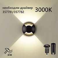 6662/2GL3 NATURE ODL25 691 черный/металл Встраиваемый грунтовый светильник IP67 LED 3W 3000K 75° 12V/24V WALD (нужен драйвер 357781/357782)