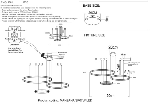 Crystal Lux Люстра Crystal Lux MANZANA SP67W LED BLACK фото 2 Crystal Lux Люстра Crystal Lux MANZANA SP67W LED BLACK фото 2