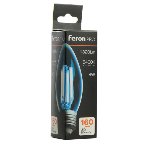 Лампа светодиодная Feron.PRO LB-1208 Свеча E27 1320LM 8W 175-265V 6400K фото 9 Лампа светодиодная Feron.PRO LB-1208 Свеча E27 1320LM 8W 175-265V 6400K фото 9