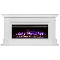 Каминокомплект ONTARIO/ЛЕОНАРДО Белый матовый с очагом Электроочаг PREMIER/ПРЕМЬЕР 50