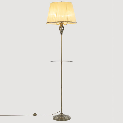 Citilux Вена CL402933T Торшер бронза со столиком и кремовым абажуром фото 2 Citilux Вена CL402933T Торшер бронза со столиком и кремовым абажуром фото 2