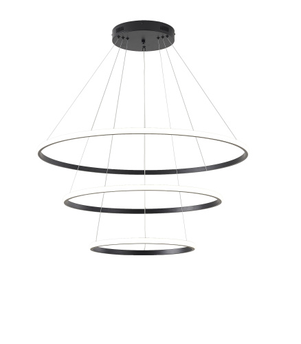 Люстра подвесная светодиодная антрацит LED 120Вт D40+60+80см Zortes RINGOLIGHT ZRS.33320.120C фото 5