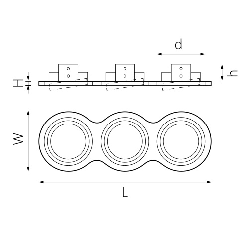 i936070607 Светильник INTERO 111 Triple ROUND (217936+217907+217906+217907) фото 2