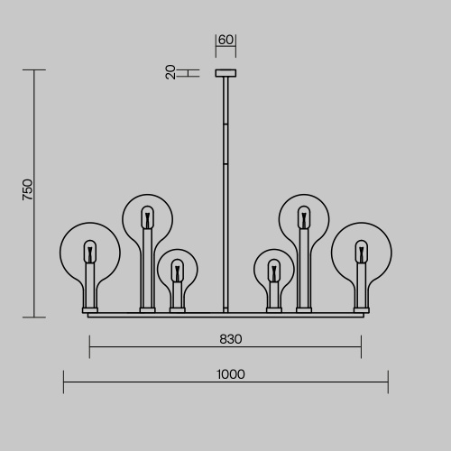 Подвесной светильник Maytoni MOD333PL-06BS1 фото 8