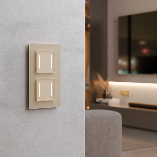 Умный сенсорный выключатель двухклавишный (шампань) W4523011 фото 6