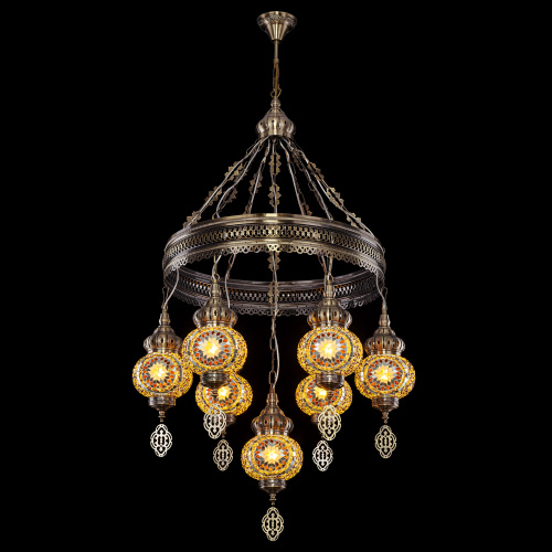 Citilux Каир CL419165 Люстра подвесная Мозаика Янтарь фото 2 Citilux Каир CL419165 Люстра подвесная Мозаика Янтарь фото 2