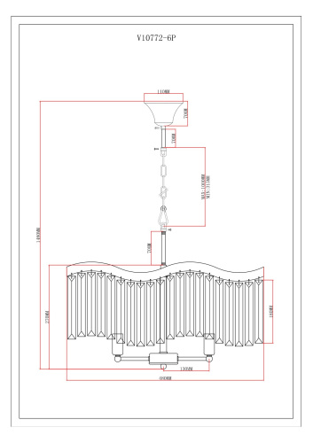 Люстра подвесная Moderli V10772-6P Wave фото 3 Люстра подвесная Moderli V10772-6P Wave фото 3