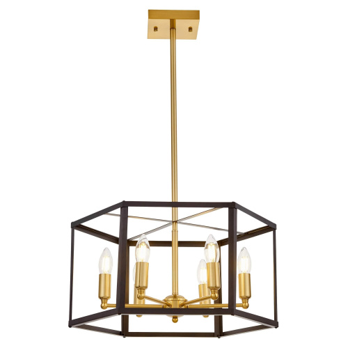 Подвесной светильник Lumina Deco Lorton LDP 1142-6 BK+MD Подвесной светильник Lumina Deco Lorton LDP 1142-6 BK+MD