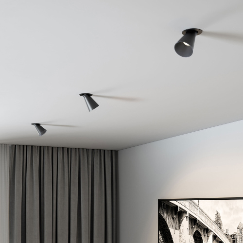 Светильник встраиваемый поворотный с антибликовой решеткой Bell 8W 4000K черный 25097/LED фото 2