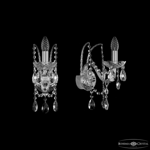 Бра хрустальные 1411B/1/160 Ni Bohemia Ivele Crystal (Богемия Ивеле Кристалл)