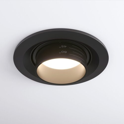 Встраиваемый светодиодный светильник с регулировкой угла освещения 9920 LED 15W 4200K черный фото 3
