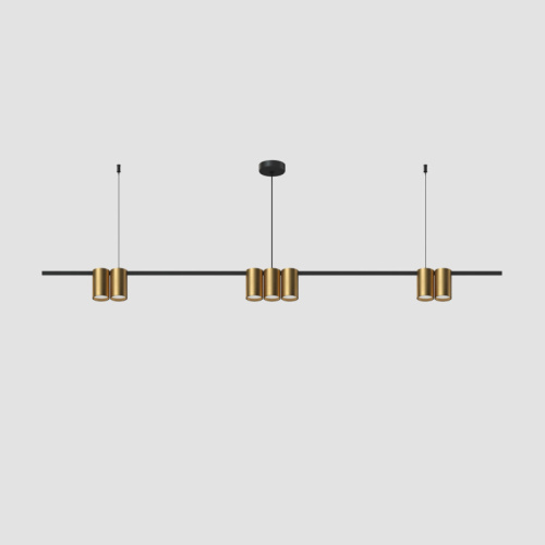 DK4063-BK+SG Подвесной светильник ORBIT, IP20, 7xGU10 LED до 15 Вт, черный + сатинированное золото, алюминий фото 4