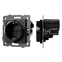 Механизм розетки с USB зарядкой SCT-MUAC-PL-BK-V (250V, 16A) Arlight 049830