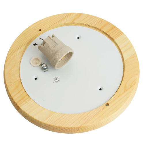 Светильник накладной IP54, 220V 60Вт Е27, дерево, клен, круг НБО 03-60-011 фото 7