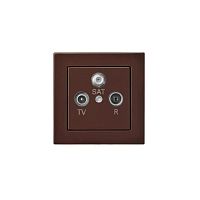 ТВ-розетка оконечная TV/R/SAT Liregus Epsilon коричневый 28-158