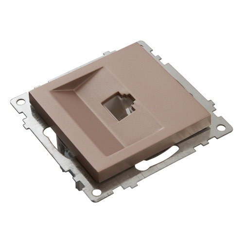 Розетка компьютерная 1-местная RJ-45 (механизм), STEKKER GLS00-7107-02, серия Катрин, шампань фото 5