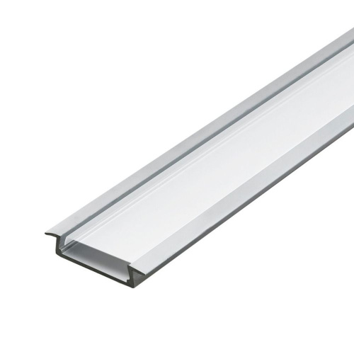 Профиль алюминиевый встраиваемый широкий, серебро, CAB252 фото 3