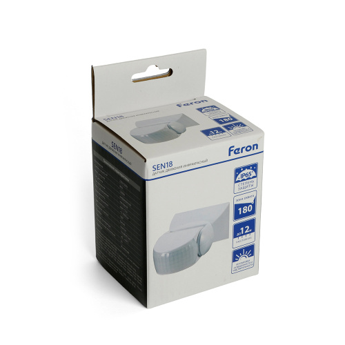 Датчик движения 1200W 12m 180° белый, SEN18 фото 14