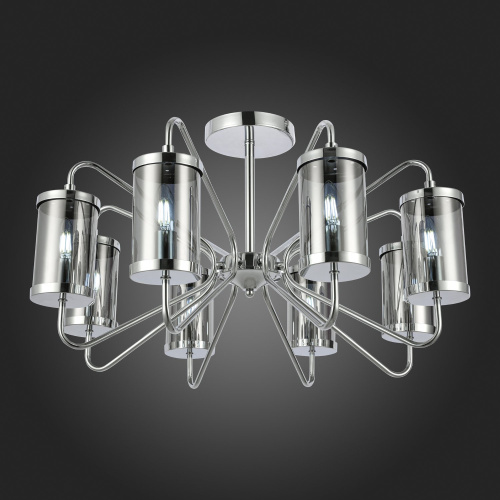 SLE102302-08 Светильник потолочный Хром/Дымчатый E14 8*40W VALIERI фото 9 SLE102302-08 Светильник потолочный Хром/Дымчатый E14 8*40W VALIERI фото 9