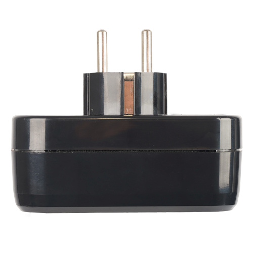 Разветвитель сетевой 2-местный с/з STEKKER ADP16-22-20 250V, 16A, ABS огнеустойчивый пластик, черный фото 5