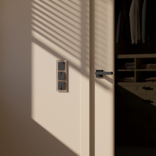 Рамка из стекла на 3 поста Favorit латте W0031142 фото 2 Рамка из стекла на 3 поста Favorit латте W0031142 фото 2