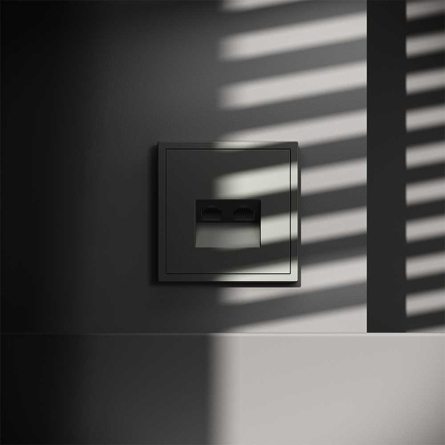 Розетка компьютерная встраиваемая Voltum S70 двойная RJ45+RJ45 кат.6, (титан) VLS060206 фото 3