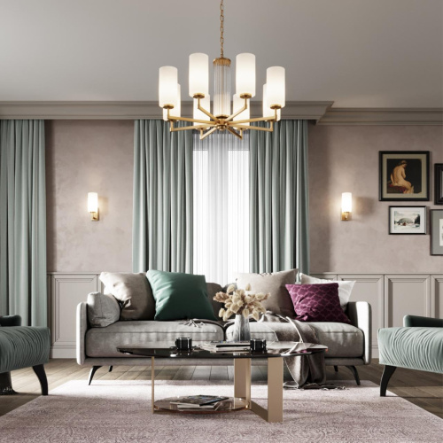 4990/10 HALL ODL23 637 матов. золотой/белый/стекло Люстра E27 10*40W KASALI фото 2 4990/10 HALL ODL23 637 матов. золотой/белый/стекло Люстра E27 10*40W KASALI фото 2