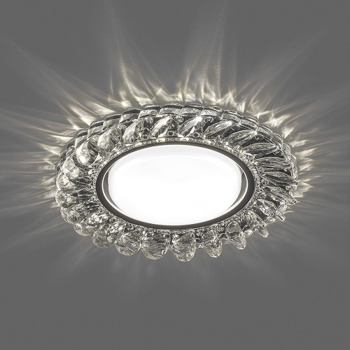 Светильник встраиваемый с белой LED подсветкой Feron CD4034 потолочный GX53 без лампы, прозрачный, хром фото 2 Светильник встраиваемый с белой LED подсветкой Feron CD4034 потолочный GX53 без лампы, прозрачный, хром фото 2