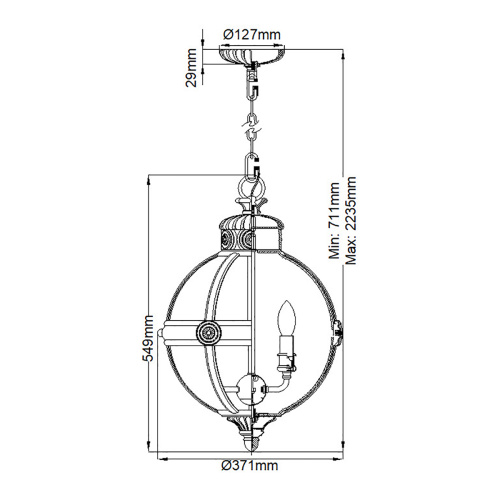 Подвесной светильник Feiss, Арт. FE-ADAMS-3P-BRZ фото 10