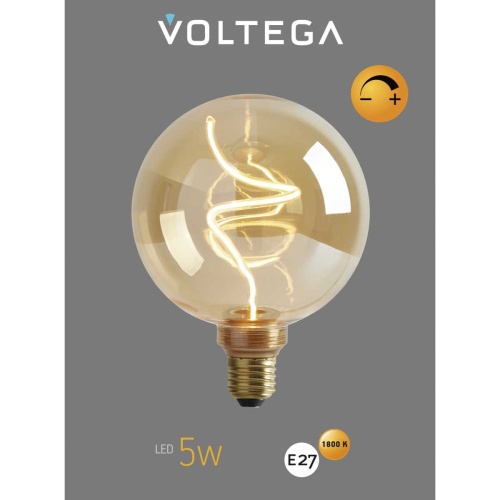 Лампа светодиодная филаментная Voltega 271 E27 5W 1800K желтая 8558 фото 4 Лампа светодиодная филаментная Voltega 271 E27 5W 1800K желтая 8558 фото 4