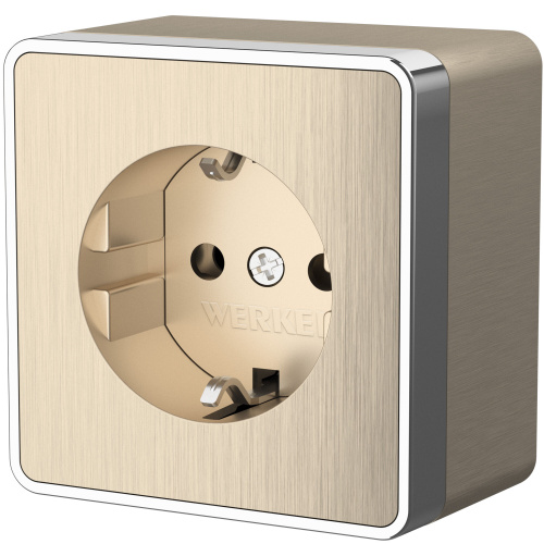 Розетка с заземлением Gallant шампань рифленый W5071010 Розетка с заземлением Gallant шампань рифленый W5071010