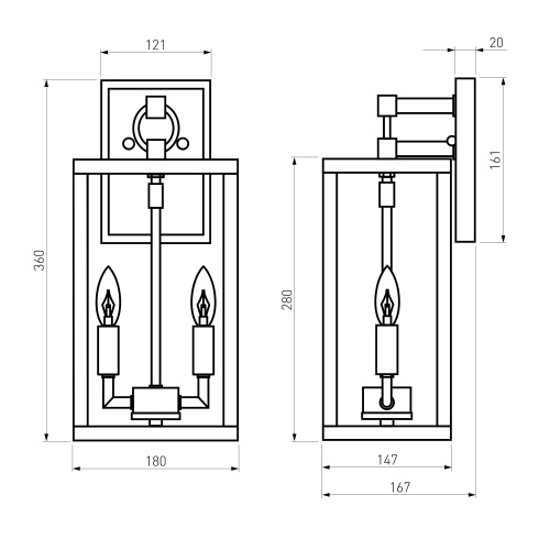 Уличный настенный светильник Candle D 35150/D черный фото 5 Уличный настенный светильник Candle D 35150/D черный фото 5
