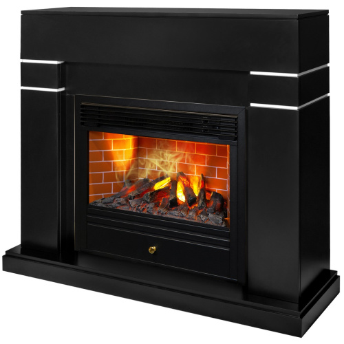 Электрокамин RealFlame Lindelse 26 BL черныйM черный с очагом 3D Novara фото 2 Электрокамин RealFlame Lindelse 26 BL черныйM черный с очагом 3D Novara фото 2