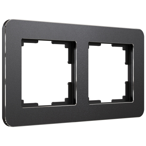 Рамка из металла на 2 поста Platinum черный W0022608 Рамка из металла на 2 поста Platinum черный W0022608