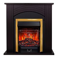 Электрокамин RealFlame Hanna STD DN орех с очагом Majestic Lux Brass
