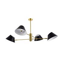 SLE1253-343-04 Светильник подвесной Латунь/Черный, Белый E14 4*60W NORBI