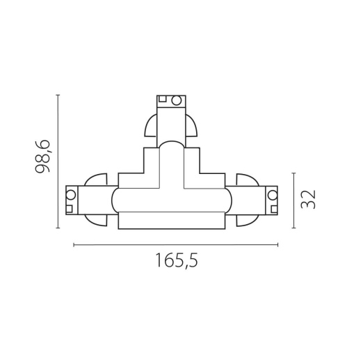Соединение левое тройное перекидное с подводом питания к треку 5040xx-(F)/(R) Quattro Lightstar 504136-FRPSL фото 2