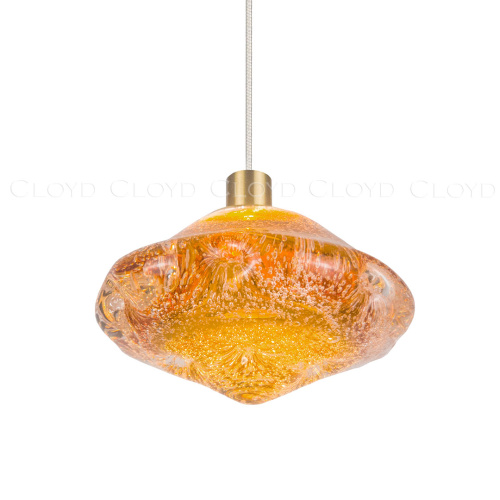 Подвесной светильник Cloyd VOCAL P1 /  латунь - янтарн. стекло (арт.12601)