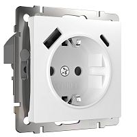 Розетка с заземлением, шторками и USB тип A+C (белый) W1171701