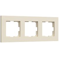 Рамка из поликарбоната на 3 поста Slab айвори софт W0032962