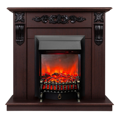 Электрокамин RealFlame Dominica DN орех с очагом Fobos Lux Black RC Электрокамин RealFlame Dominica DN орех с очагом Fobos Lux Black RC