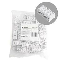 Клемма монтажная STEKKER, LD294-4005, для подключения фазных проводников, 5 контактных групп (3 ввода, 3 вывода на полюс)