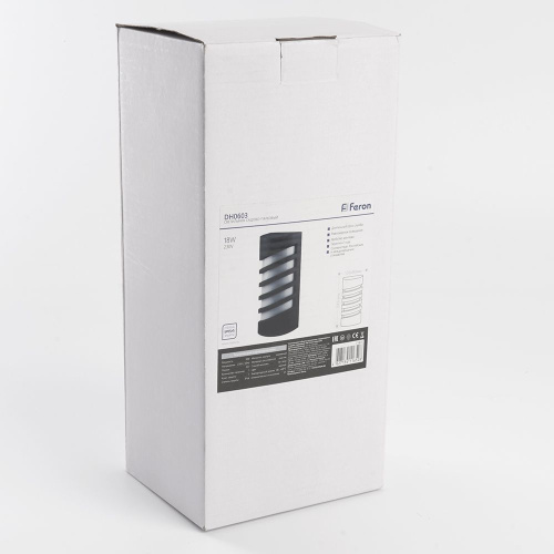 Светильник садово-парковый Feron DH0603,на стену, E27 230V, черный фото 6